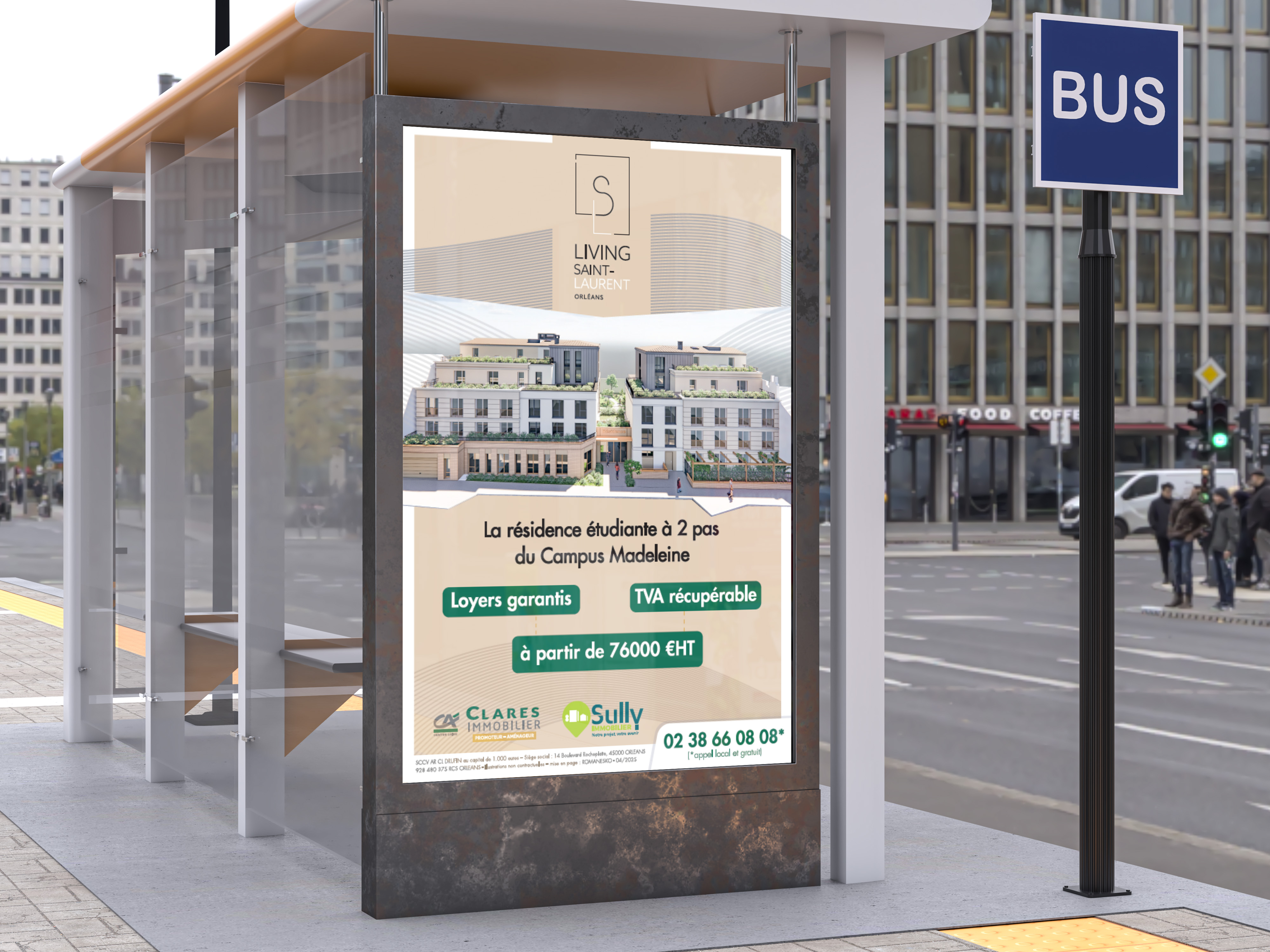 Mockup Affichage abribus angle gauche